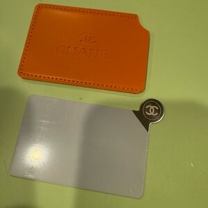 New CHANEL gwp orange Card Holder / mirror